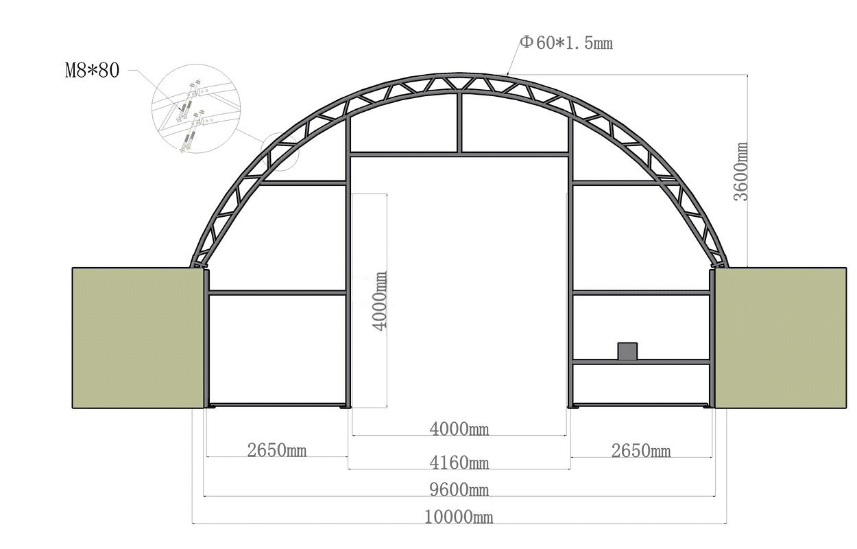 Shipping container shelter 9.6m x 12m x 3.6m - Image 4