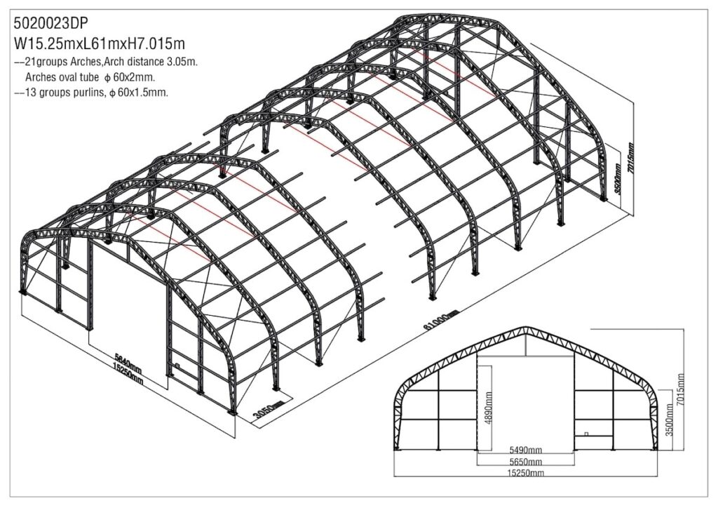 25m x 61m x 7m